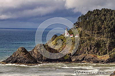 Heceta Head Historic Oregon Lighthouse Stock Photo